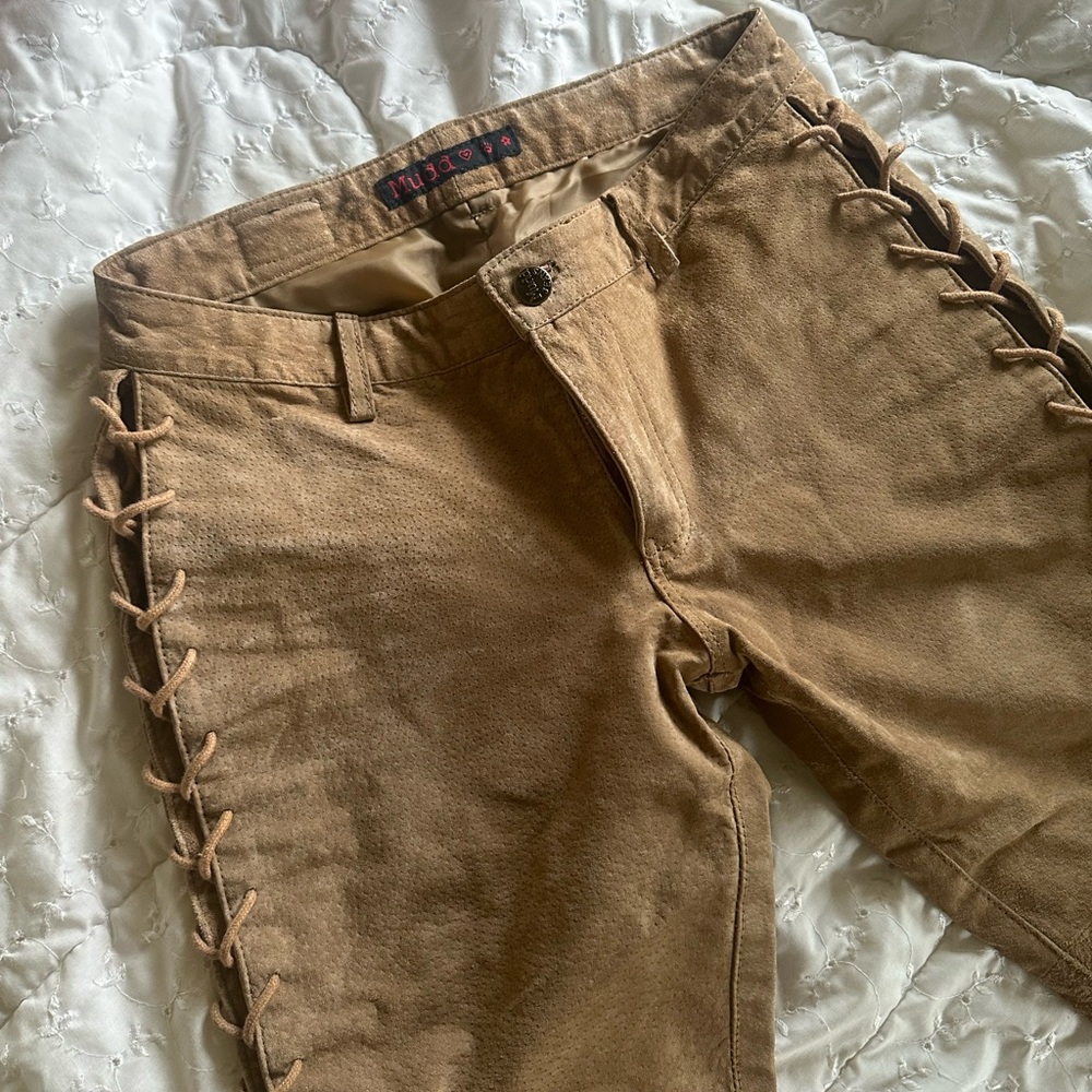 Suede y2k vintage mudd pants